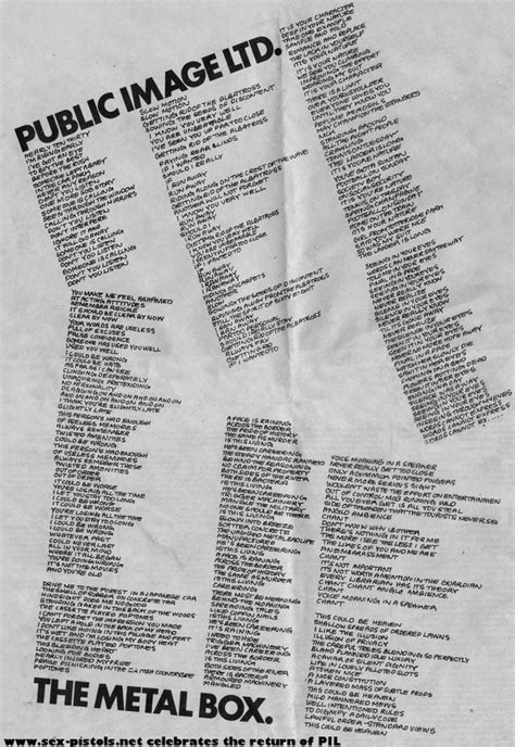 public image ltd metal box lyrics|public image metal box album.